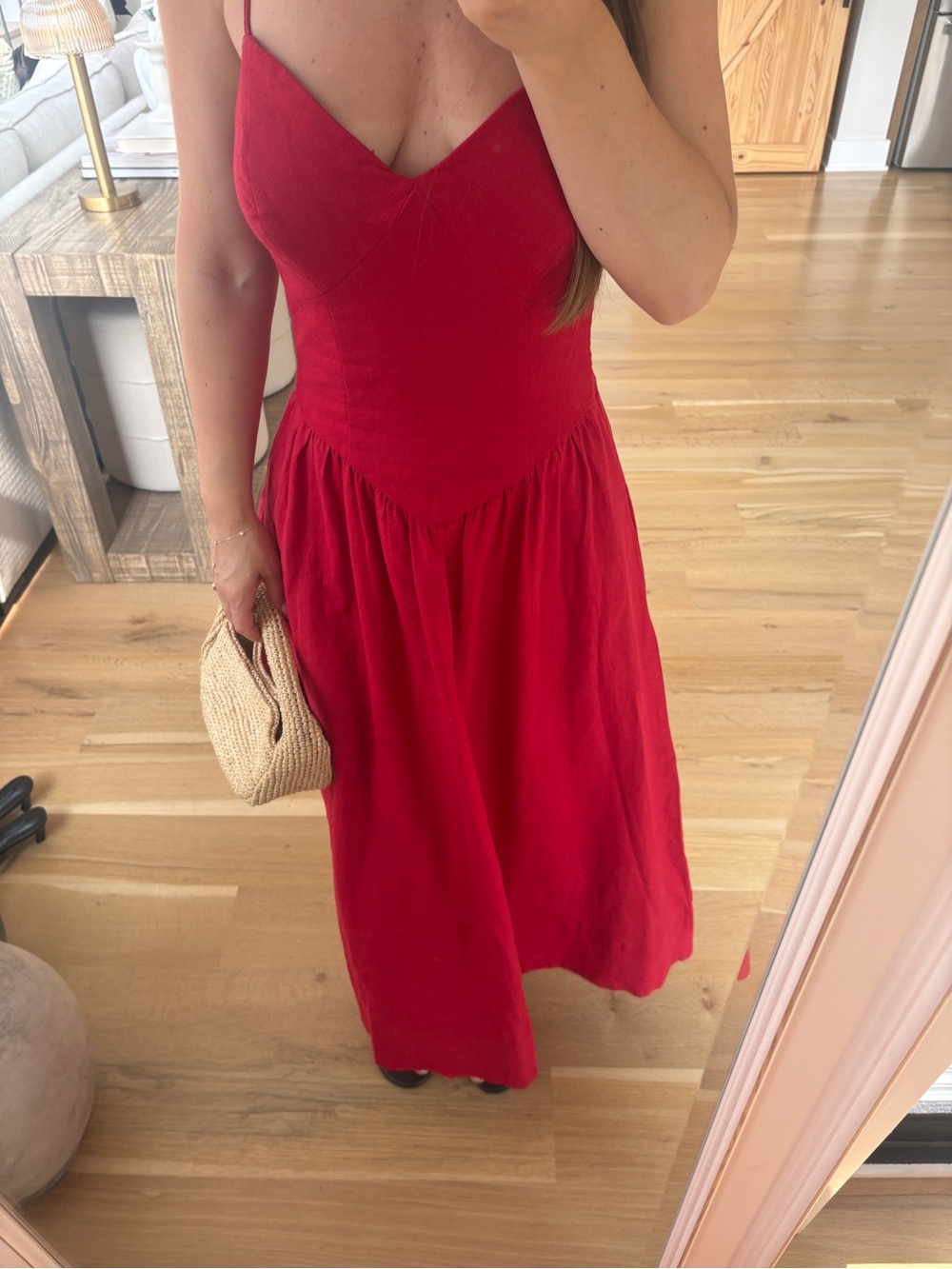 Christian Lacroix Red Spaghetti-Strap Maxi Dress